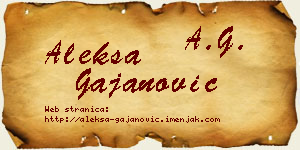 Aleksa Gajanović vizit kartica